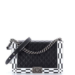 Chanel Checkerboard Trim Boy Flap Bag #233908C34B